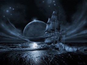 Обои Вставший на мель: Луна, Корабль, Забытый, Корабли
